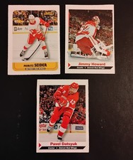 3 SI Kids Detroit Red Wings cards, Moritz Seider, Jimmy Howard, Pavel Datsyuk NM