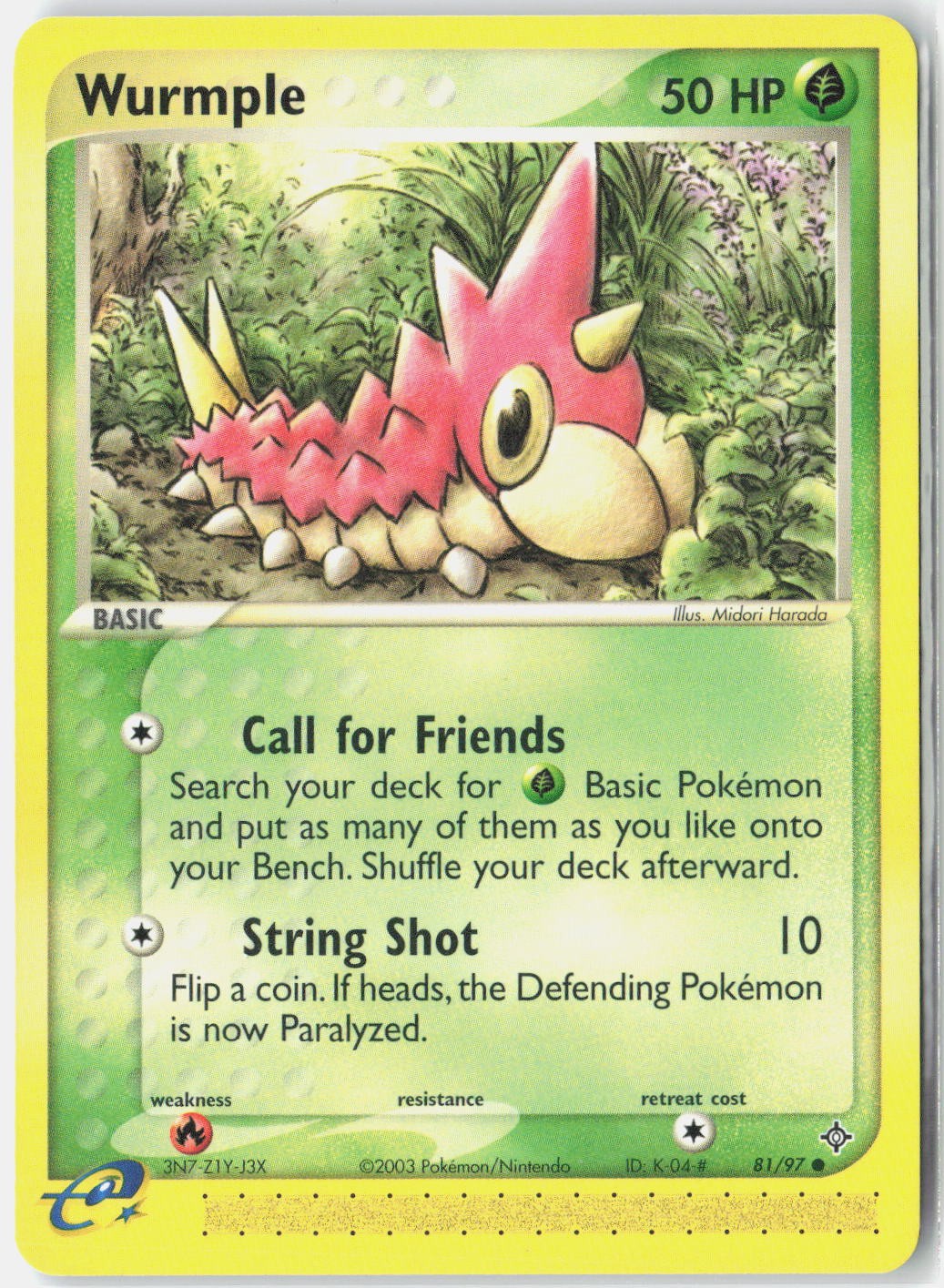 Wurmple 81/97 Common Dragon Pokemon Near Mint