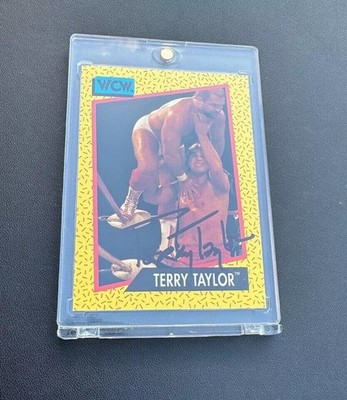 WCW Wrestling Terry Taylor #70 handsignierte Sammelkarte 1991