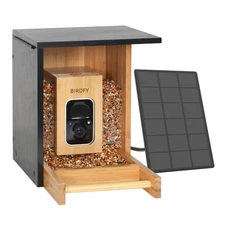 Birdfy Eppambni8411110 Feeder Bamboo Mini With Camera, Solar Panel, And Ai By S