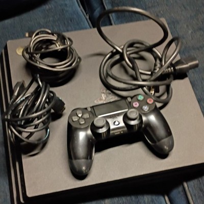 Sony PlayStation 4 Slim Black Console with Controller, Cables, HDMI, USB, Wi-Fi
