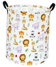 Tiger Animals Round Laundry Basket Hamper Kids Toys and Clothes Tiger animals