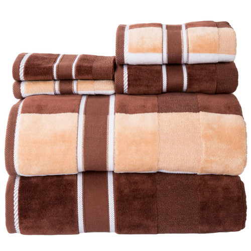 6PC Towel Set - Absorbent Cotton Bathroom Accessories with Bath Towels, Hand ...