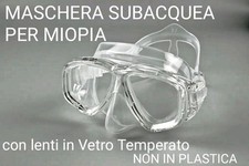 maschera snorkeling Miopia -2,50 EXCLUSIVE ITALY silicone  ANALLERGI/CONS.veloce