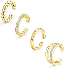 3-6Pcs Ear Cuffs Non Piercing 14K Gold Plated Ear Cuff Earrings for Women Adju