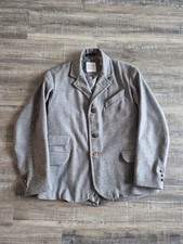 Handmade Mens Wool Gray Sack Jacket Silver Li...