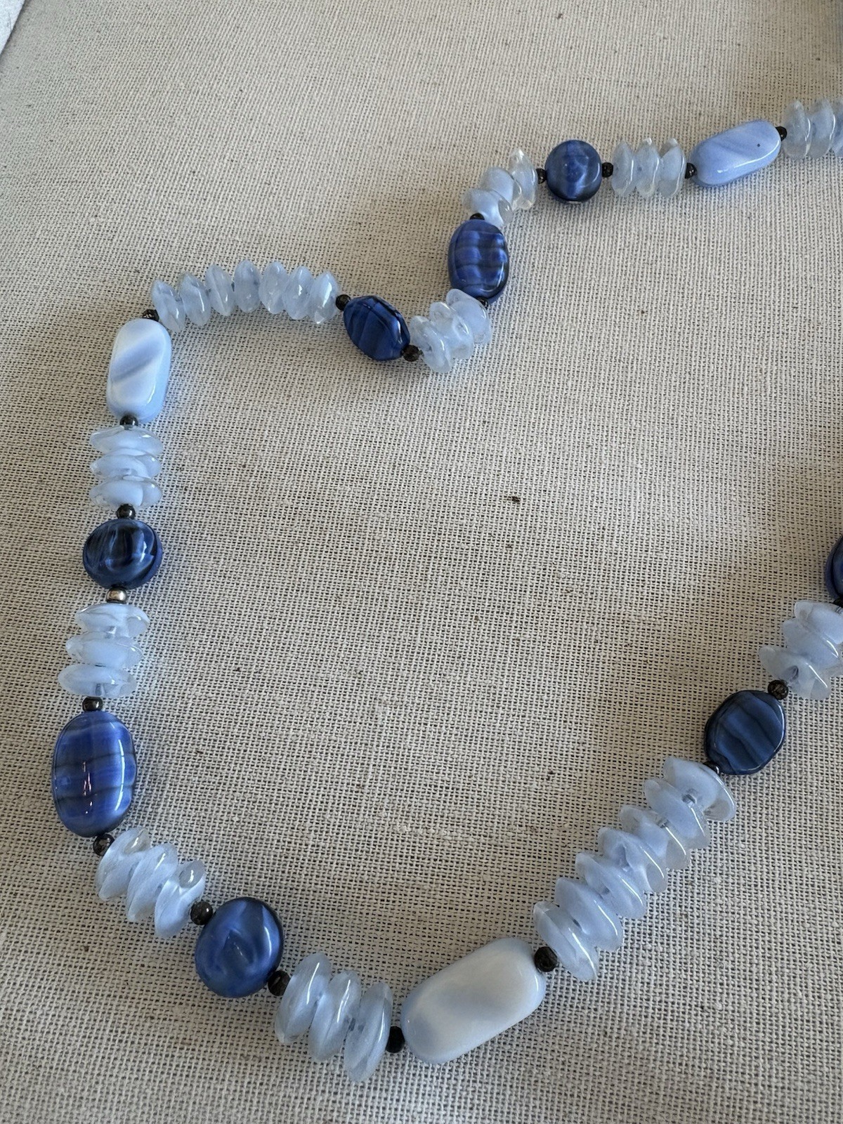 Single Strand Multi Shape & Size Blue Stone Neckl… - image 4