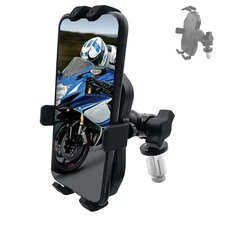 Motorcycle Phone Mount Fork Stem Mobile Phone Holder GPS Navigation Bracket C...
