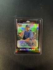 2007 TOPPS CHROME CHRIS STEWART #350 AUTO REFRACTOR 102/500 BASEBALL CARD RC