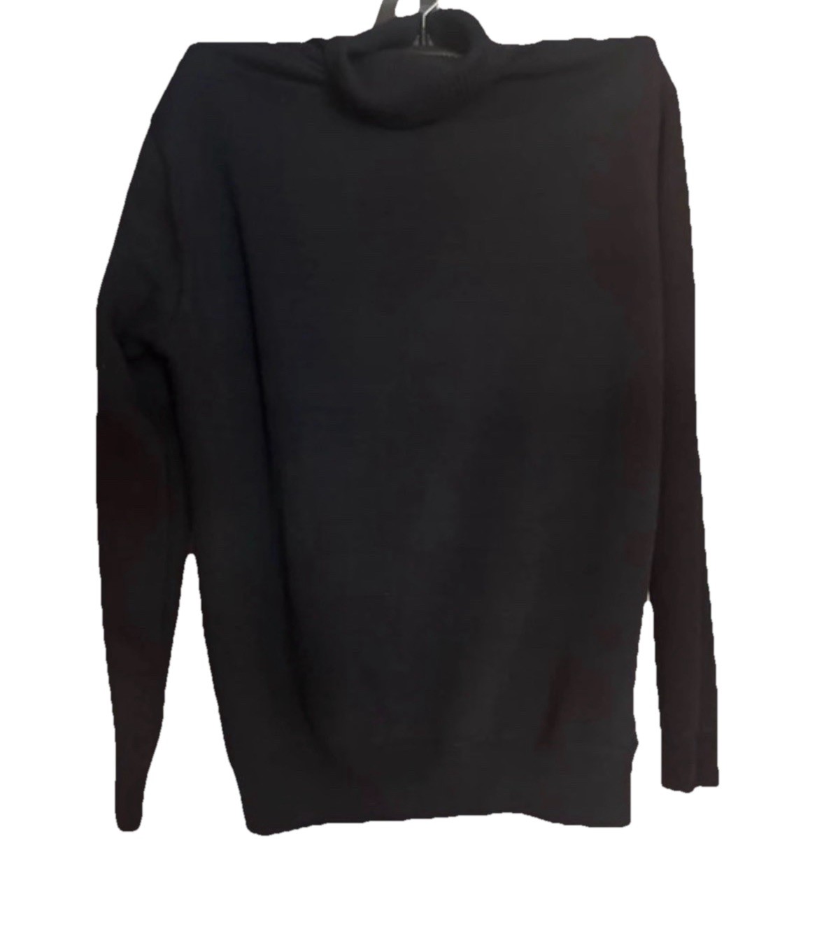 Black Knit Solid Turtleneck Pullover Sweater Long Sleeve Unisex Size M