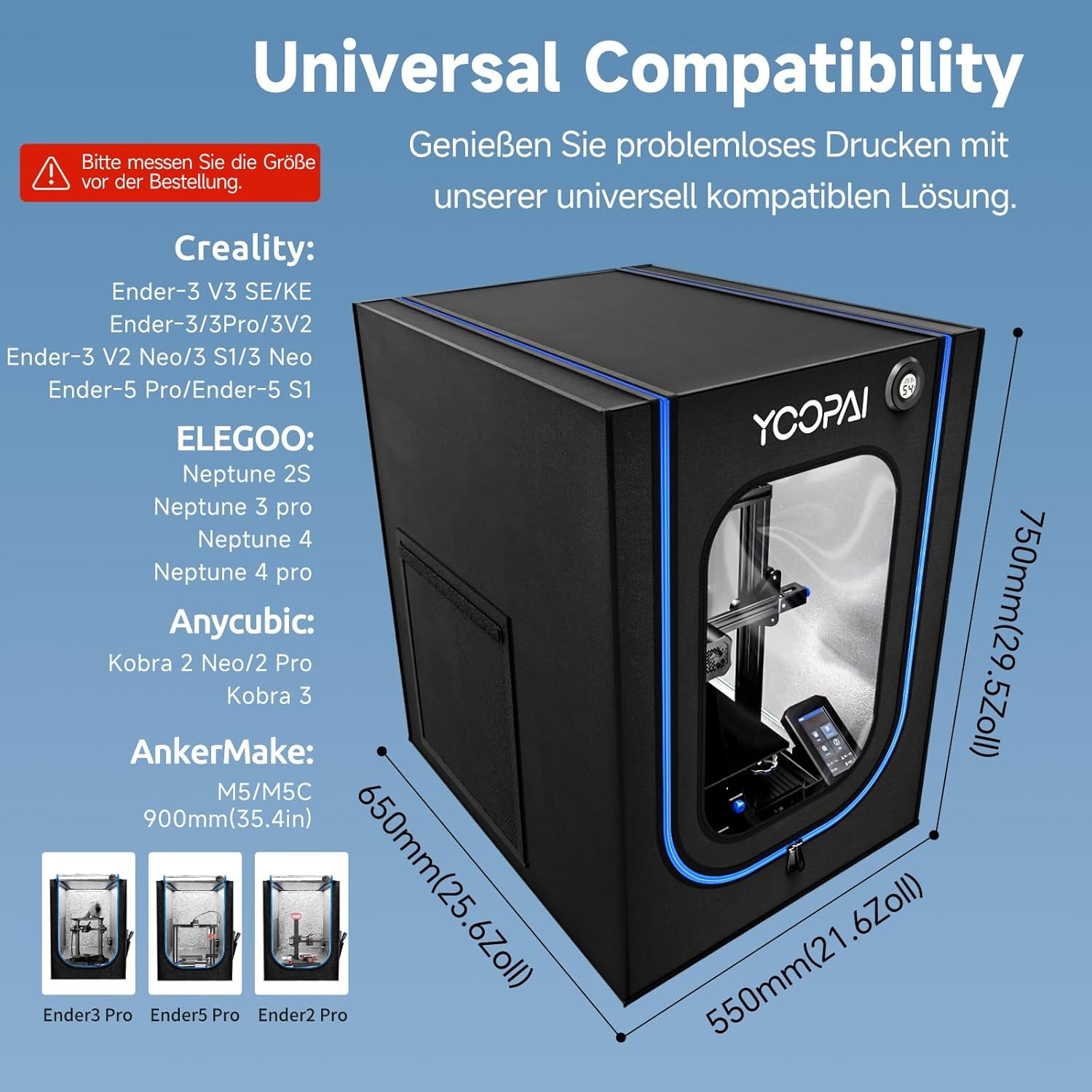 3D Druckerhaube für Anycubic Kobra Creality Ender 3 V2 S1 Belüftungssystem - Bild 5