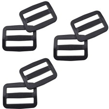 20Pcs plastic Slide Buckles, Webbing Strap Fastener for Standard, Black