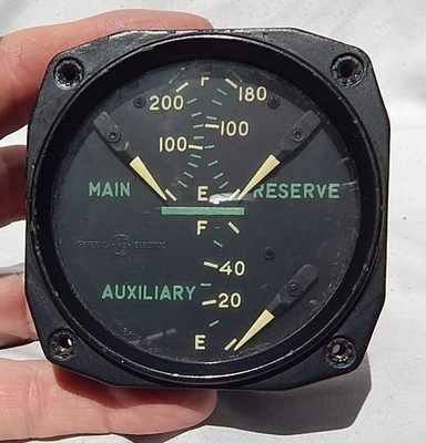 Grumman F7F Tigercat Twin Engine Fighter Fuel Gauge Instrument Indicator