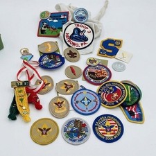 Vintage Boy Scouts of America Memorabilia Lot Patches Pins Sashes Jamboree