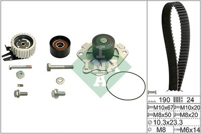 1x INA 530 0624 30 Wasserpumpe + Zahnriemensatz für Opel Vauxhall Fiat Saab Suzu