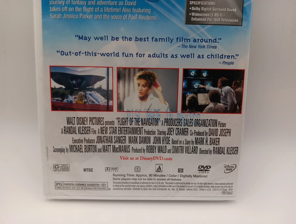Flight of the Navigator DVD (1986, Disney) Joey Cramer Paul Reubens • New Sealed - Image 4 of 4