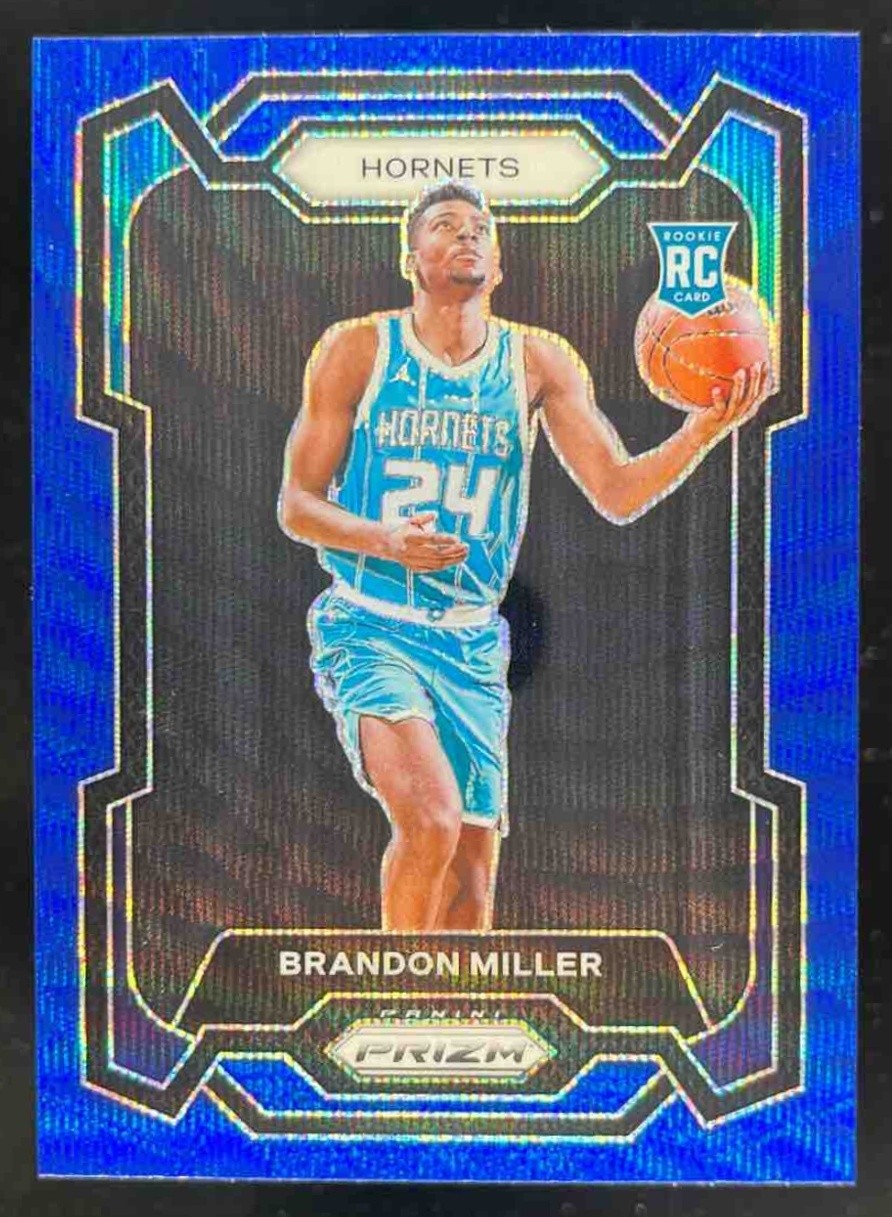 2023-24 Panini Prizm Brandon Miller Blue Wave Prizm RC #152 Charlotte Hornets
