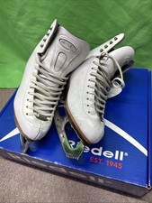 Riedell Stride Ice Skates Size 6.5 White Leather with Capri 9 1/5 blades