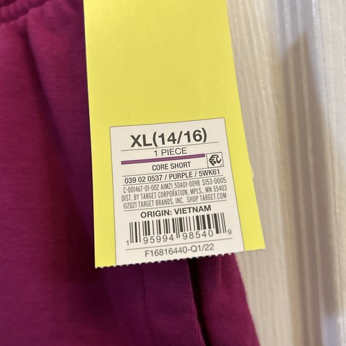 NWT All in Motion Girls Purple Drawstring Shorts XL 14-16 Lightweight Comfy - Picture 8 of 21