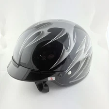 DOT CS-2N Motorcycle Helmet With Silver Skull Size L 60cm 7 3/8 ~ 7 1/2