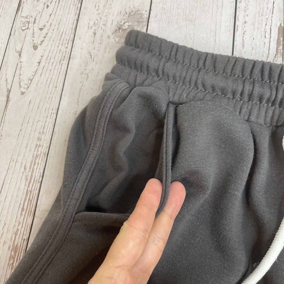 Pantalones Cortos para Sudar Rosa con Logo de Delfín Para Hombre Talla Pequeña Negros 4" Entrepierna Cordón Cintura Foto 4 de 4