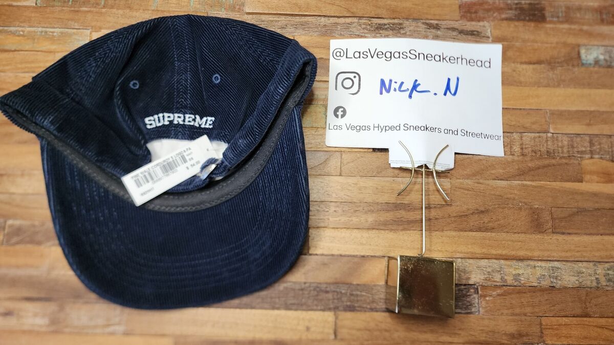 SUPREME FINE WALE CORDUROY S LOGO 6-PANEL HAT NAVY / SS21 SUPREME FINE WALE CORDUROY S LOGO 6-PANEL HAT NAVY / SS21