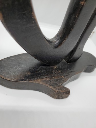 Vintage Mid Century Modern Wood Modernist Abstract Folk Art Sculpture Set of 2 - Picture 6 of 12