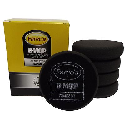 Farecla G Mop GMF301 5 x 3'' 75mm Black Finishing HookNLoop Soft Foam Pads