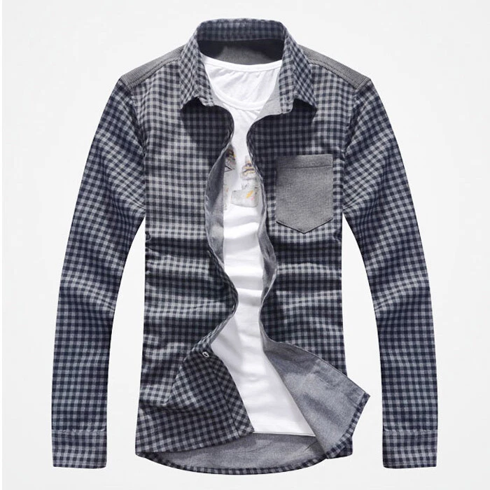 Camisas de vestir para hombre manga larga de lujo informales calce ajustado negocios trabajo camisas camisa Foto 4 de 4