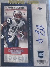 JAMIE COLLINS 2013 PANINI CONTENDERS AUTOGRAPH SP ROOKIE NUMBER 142