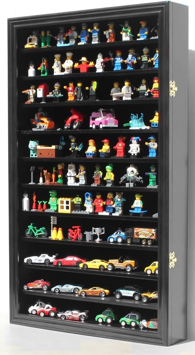 Minifigures Display Case 120+ Cars 1/64 LEGO Removable Shelves Toy