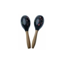 Oval Maracas Wooden 19cm Super Soft Sounding Rattle - Black Sold individually 