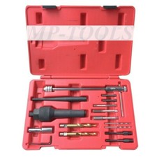 KIT RIMOZIONE RIPARAZIONE CANDELE CANDELETTE ROTTE 16 PZ PEZZI AUTO FILETTI 