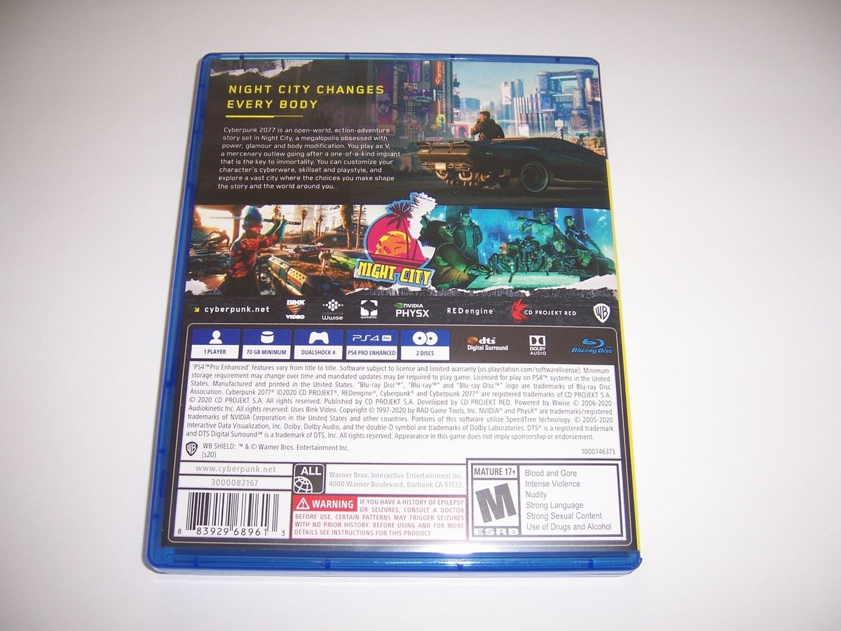 Replacement Authentic Box Case CYBER PUNK 2077 PlayStation 4 PS4