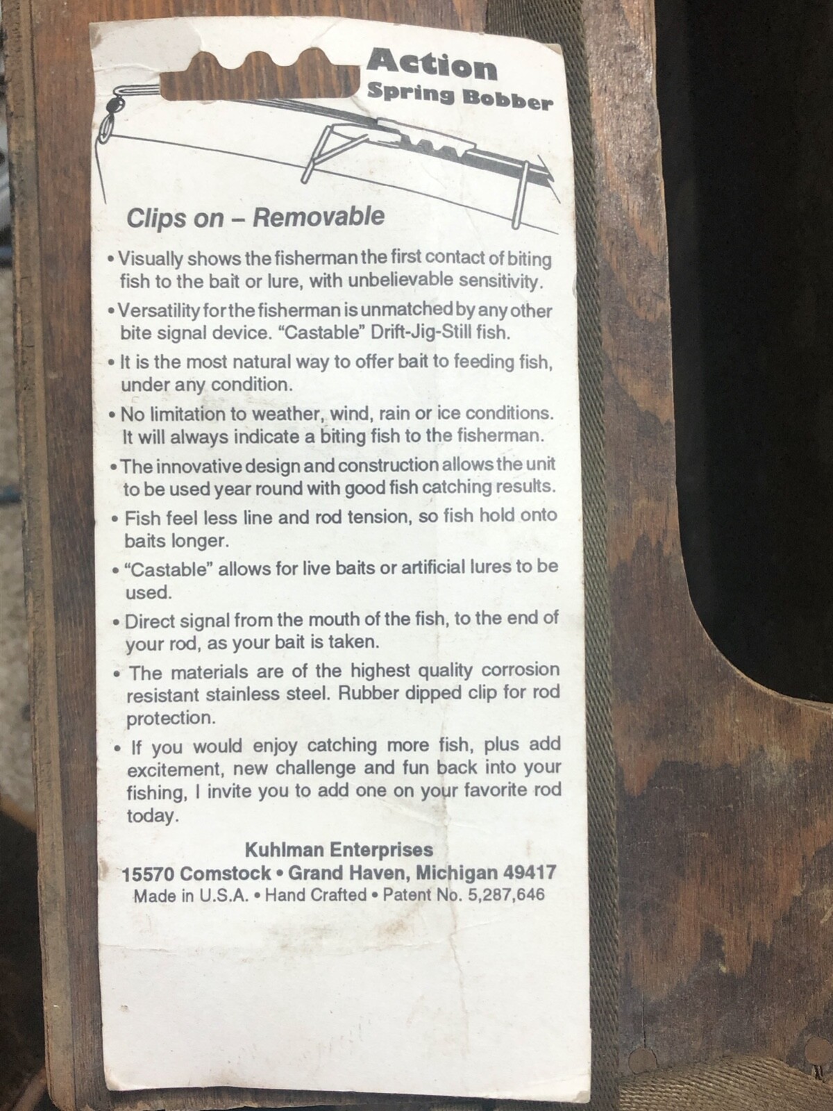 Action Spring Bobber Tackle Ice Fishing Bite Indicator New in Package