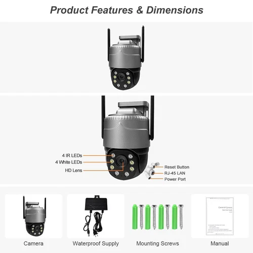 Outdoor Surveillance Camera Night Vision Full-color Camera Home Wireless Monitor - Picture 19 of 21