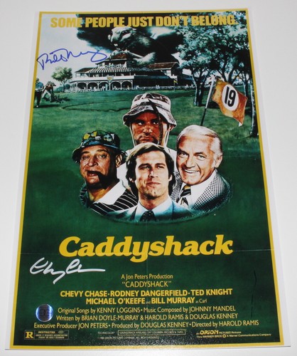 BILL MURRAY & CHEVY CHASE SIGNED 'CADDYSHACK' 12x18 MOVIE POSTER PHOTO B w/COA 