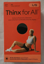 Thinx For All Period Underwear Brief Slip All-Day Absorbency Size L - Black
