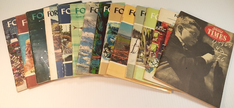 14 VINTAGE ISSUES OF FORD TIMES MAGAZINE - INCLUDING 50TH ANNIVERSARY ISSUE