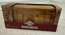 Egyptian Tomb Wooden Brain Teaser Game Puzzle Safe Box True Genius 14 Up NIB