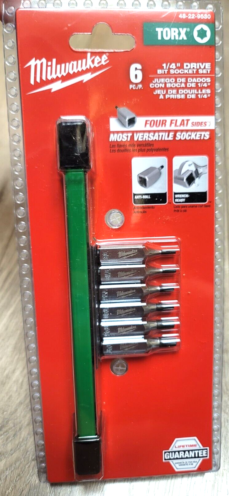 Milwaukee 6pc 1/4" dr Torx Bit Socket Set w/Rail T8-T27 #48-22-9530 | eBay