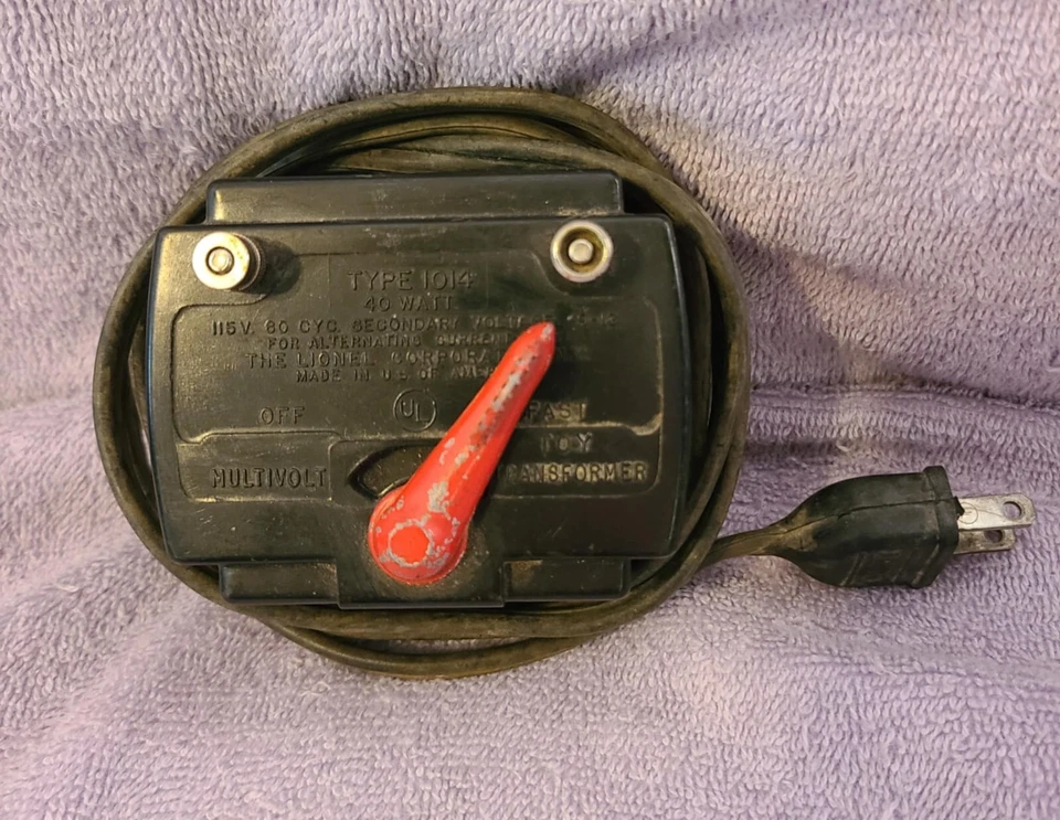 DE COLECCIÓN LIONEL NO. TRANSFORMADOR TREN JUGUETE 1014 40 VATIOS MULTIVOLTIO HECHO EN EE. UU. Foto 3 de 4