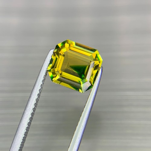 2.65 Cts Beautiful Natural Tourmaline Greenish Yellow Asscher Cut Loose Gemstone - Picture 5 of 8
