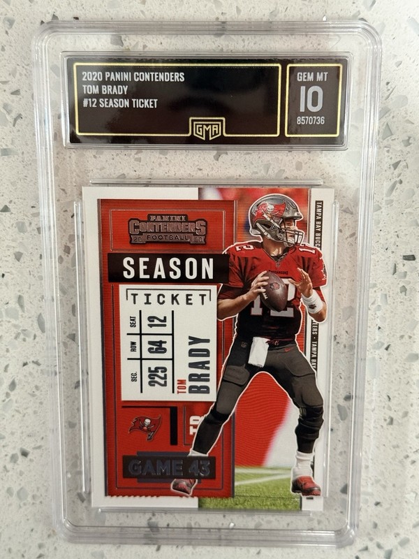 Panini 2020 Contenders Tom Brady Season Ticket #12 Buccaneers GMA 10 Graded