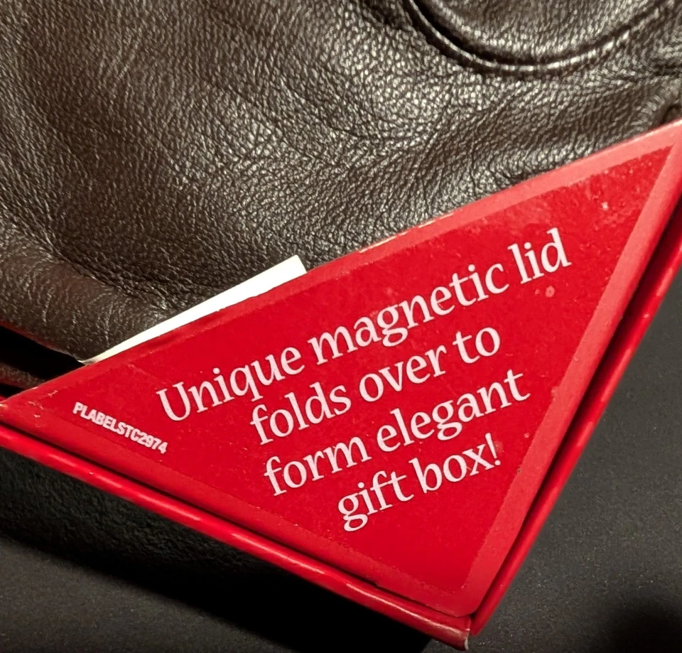 Luvas femininas Isotoner de couro forrado de cashmere unissex tamanho 8 pinha marrom NOVO - Imagem 3 de 4