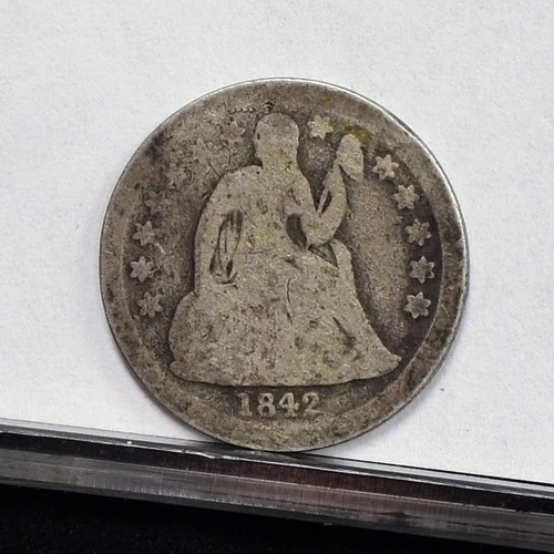 1842 Liberty Seated Dime - Good Details, Environmental Issues (#60535-L)