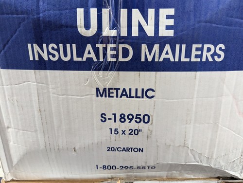 Metallic Insulated/Padded Mailer - 15 x 20” - Uline S-18950 - Case of 20 - Picture 2 of 2