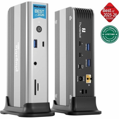Plugable Thunderbolt 5 Docking Station for MacBook Pro and Windows, 140W