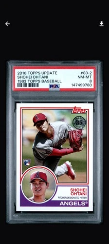2018 Topps Update Series 1983 Topps Design Shohei Ohtani #83-2 (RC)-PSA 8