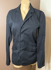 Tripp NYC VTG Black Coat Jacket Size S Daang Goodman Goth Punk Pin Stripe